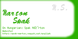 marton spak business card